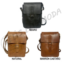 Cargar imagen en el visor de la galería, BANDOLERA CUERO RIGIDO GRANDE "JONES"