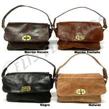 Cargar imagen en el visor de la galería, BOLSO CUERO DE MANO PEQUEÑO O BANDOLERA "ACORDEÓN PEQUEÑOS (S)"