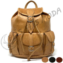 Cargar imagen en el visor de la galería, MOCHILA CUERO MEDIANA "CLASSIC MEDIANA"