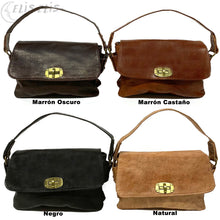 Cargar imagen en el visor de la galería, Bolso pequeño de mano o bandolera de Cuero "ACORDEÓN (S)"
