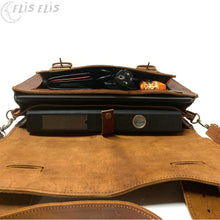 Cargar imagen en el visor de la galería, Maletín Mochila grande de Cuero "OLD SCHOOL"
